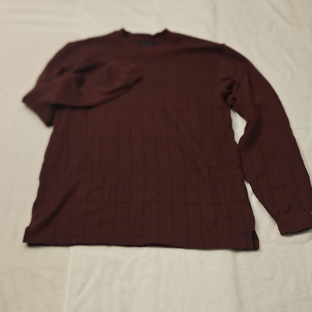 Van Heusen Men's Brown Plaid Knit Crew Neck Pullover Sweater Long Sleeve‎ S